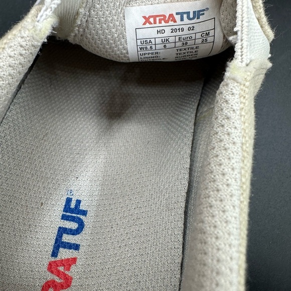 EUC Xtratuf Women's Canvas Sharkbyte Deck Shoe Cream Boat Shoes 8.5 - Picture 6 of 7